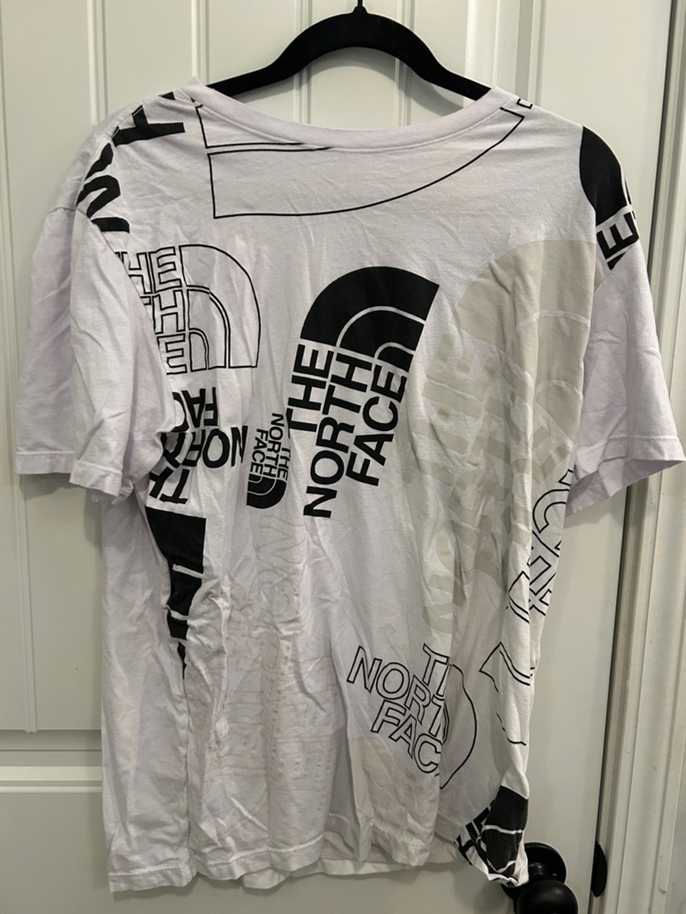 The North Face White Tee with Black Logo Collage